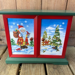 Vintage Wooden Advent Calendar Cabinet With Ornaments Etsy Vintage Wooden Advent Calendar Cabinet With Ornaments Etsy