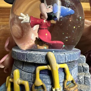 Disney Cute Mickey Mouse Fantasia Sorcerer's Apprentice Figure Mini Snow Globe image 5