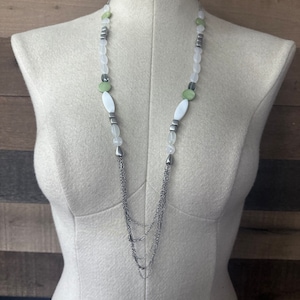Lia Sophia pale green white necklace