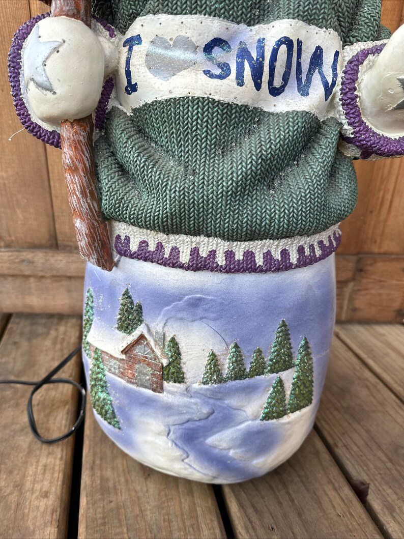 Enchanted Forest 32 Resin Fiber Optic Snowman Need Bulb Etsy