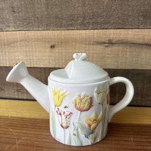 Hallmark Nature&#39;s Sketchbook Tulip Teapot Watering Can by Marjolein Bastin