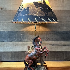 Horse Lamp With Shade 24”
