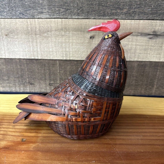 Vintage chinesische Bambus gewebt Huhn zwei Stck Korb - Etsy Schweiz