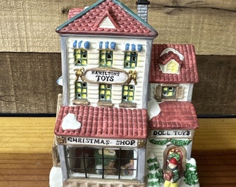 Holiday Expressions Hand-Painted Hamiltons Toys Glass Window House