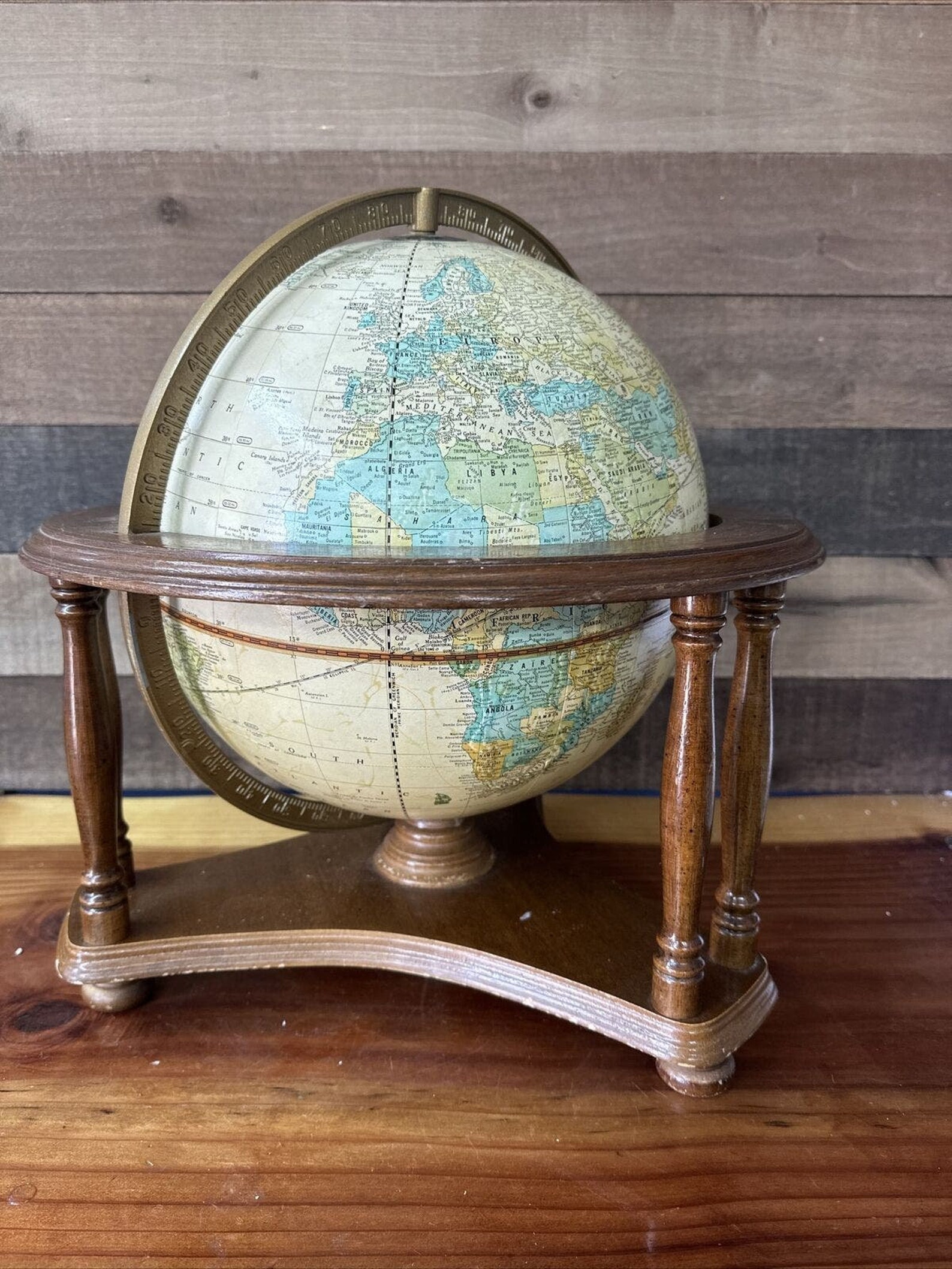 Crams 12” Imperial World Globe With Wood Stand - Etsy