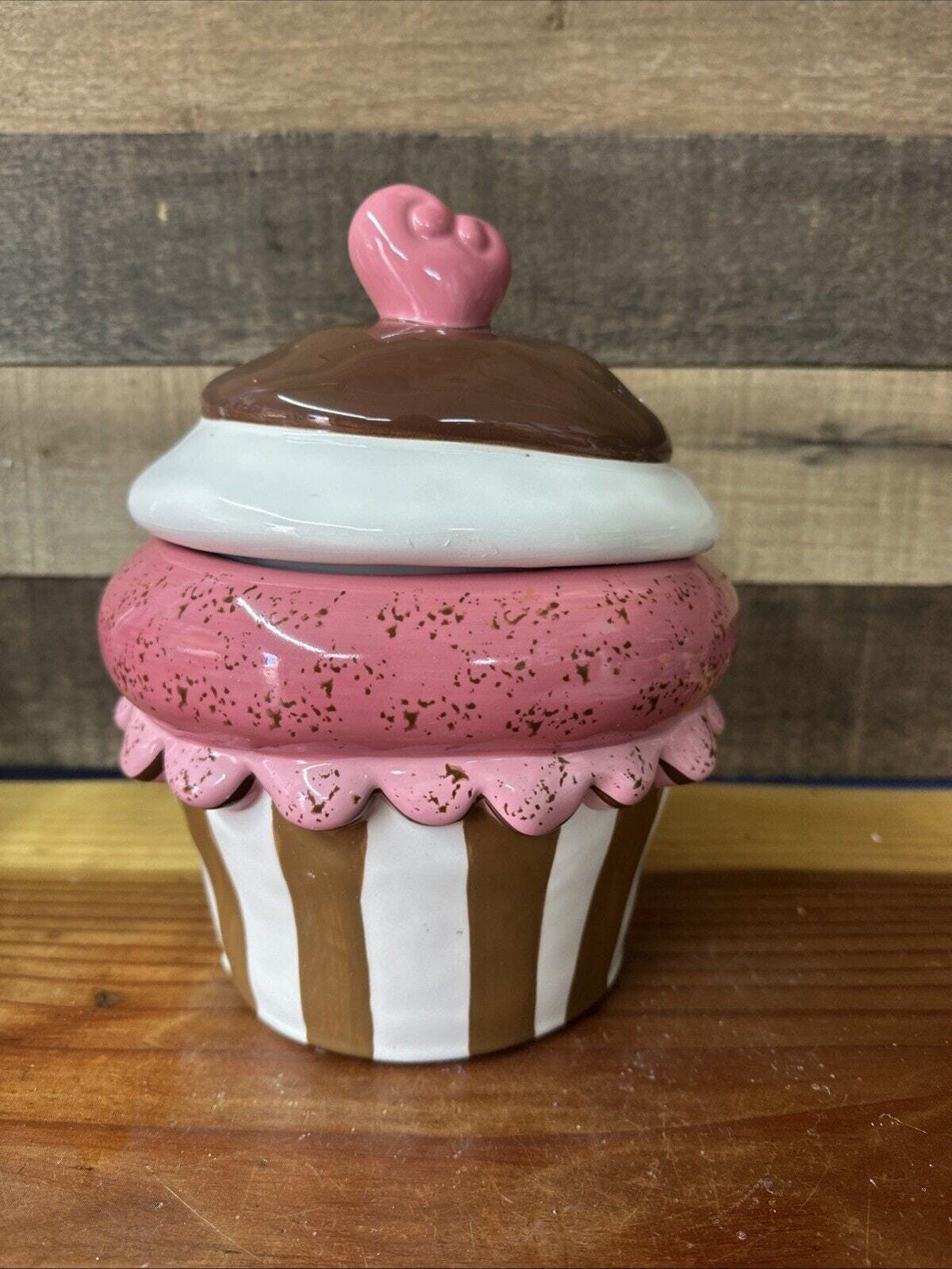 Large Ceramic Cupcake Cookie Jar Biscuit Storage Jar