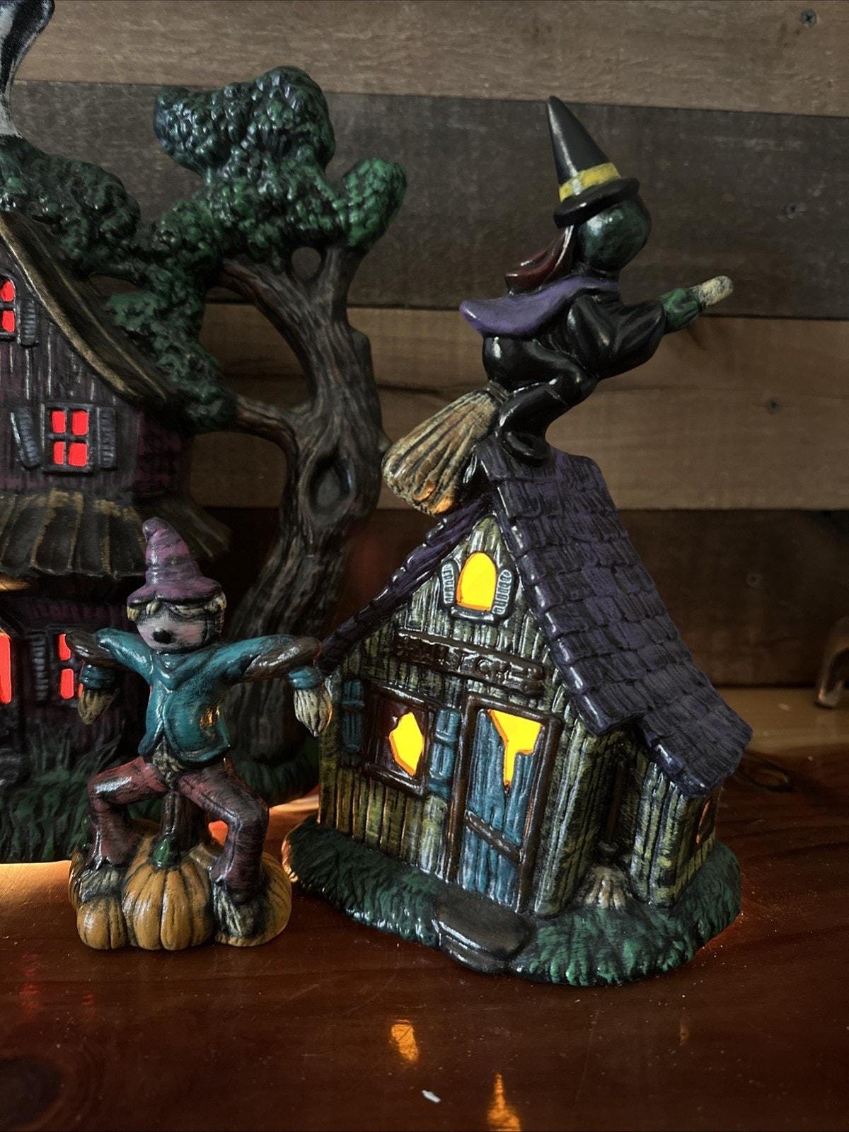 Vintage Glenview Ceramic Handpainted Halloween Village 7pc - Etsy