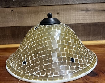 mosaic style Ceiling light fixture - amber yellow color