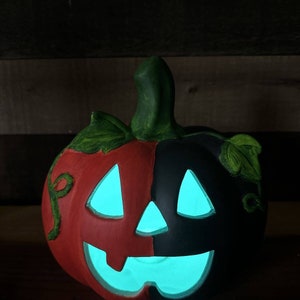 Changing Color Pumpkin Color Changing Lighted Painted Pumpkin -battery Operated 9” - Etsy