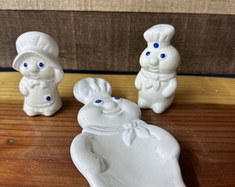 1960er 1970er Keramik Löffel Rest von Pillsbury Doughboy