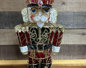 Gebrandschilderde notenkraker Tea Lite kandelaar 15" hoog in doos