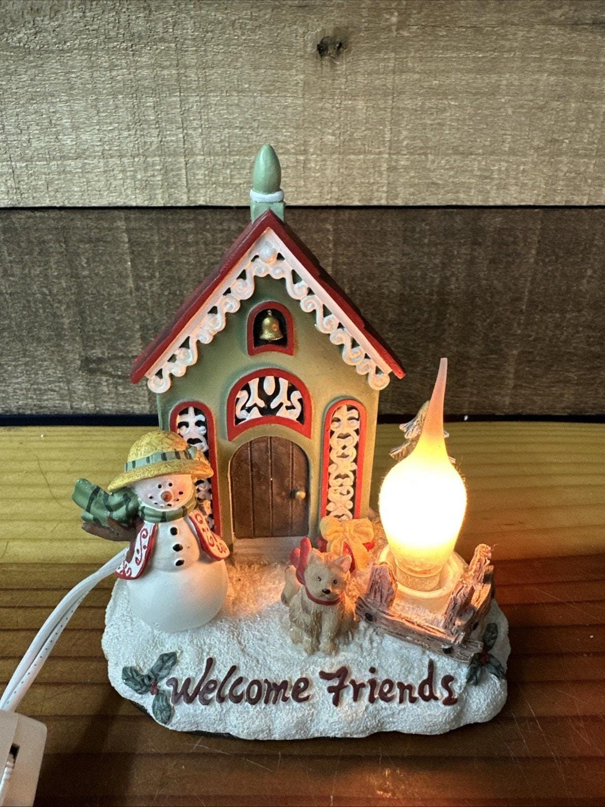Crazy Mountain Welcome Friends Winter Table Night Light