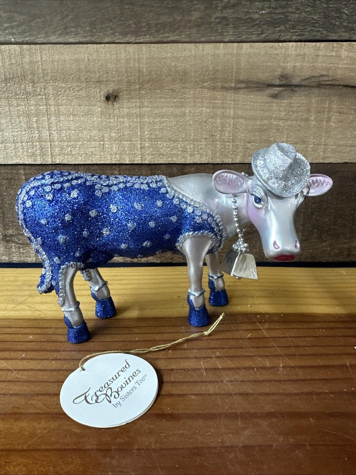 Treasured Bovines by Sisters TOO 2001 - Showgirl Cow in Blue