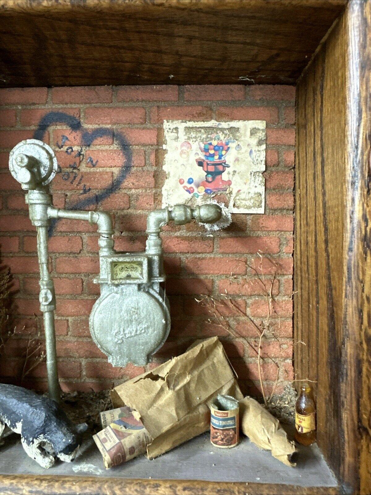 Michael Garman Alley Cityscape Shadowbox Sculpture Art 1984 Rare