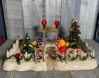 Lemax candy cane lane lighted village front yard