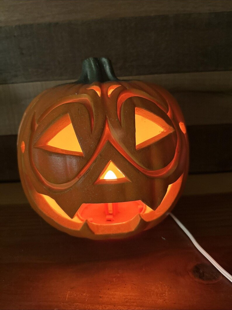 1995 Trendmasters Halloween Light up Pumpkin Jack O Lantern Foam ...