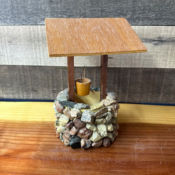 Rock wishing well fairy garden village