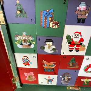 Vintage Wooden Advent Calendar Cabinet With Ornaments Etsy Vintage Wooden Advent Calendar Cabinet With Ornaments Etsy