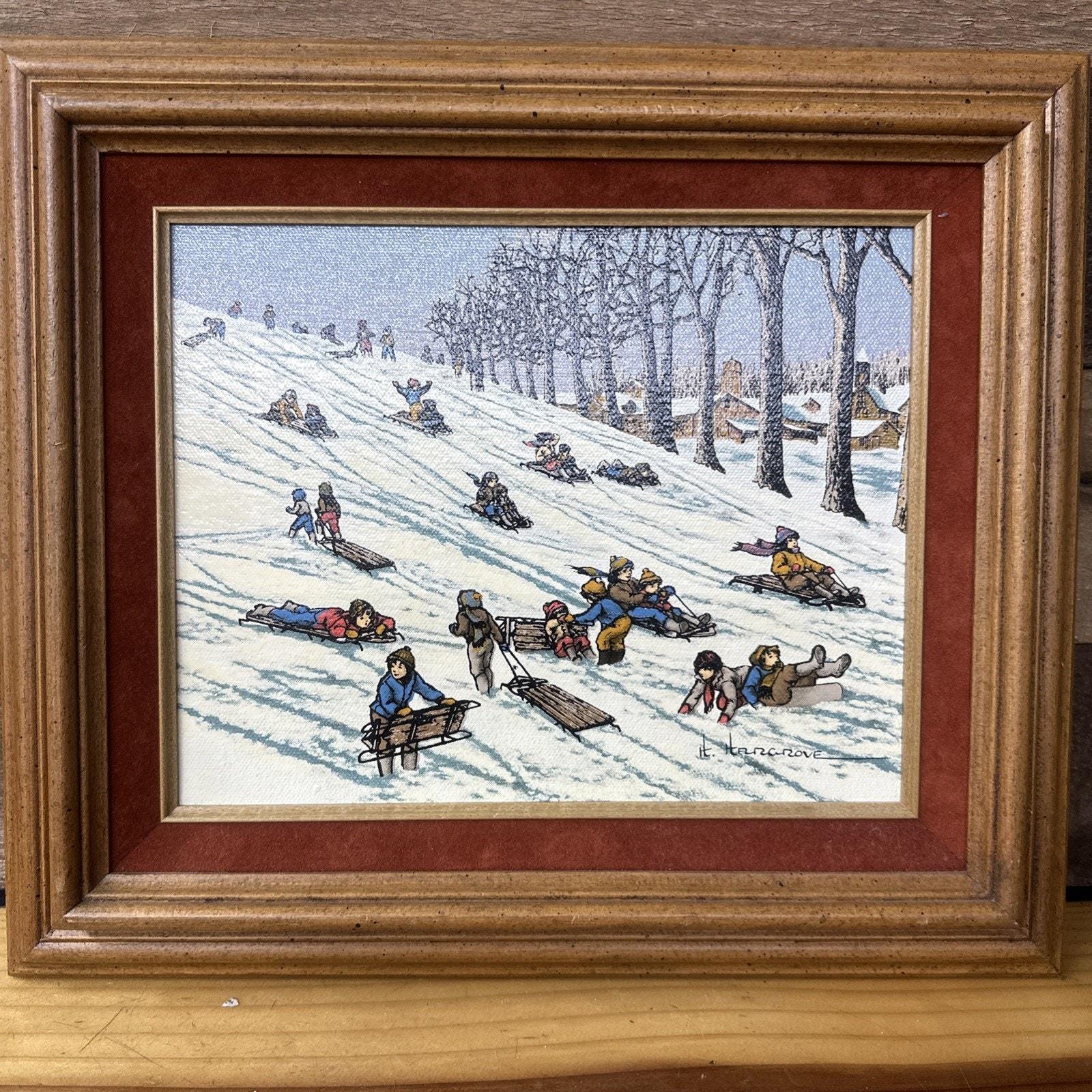 Coloriage Des enfants skieurs se profitent de l'hiver