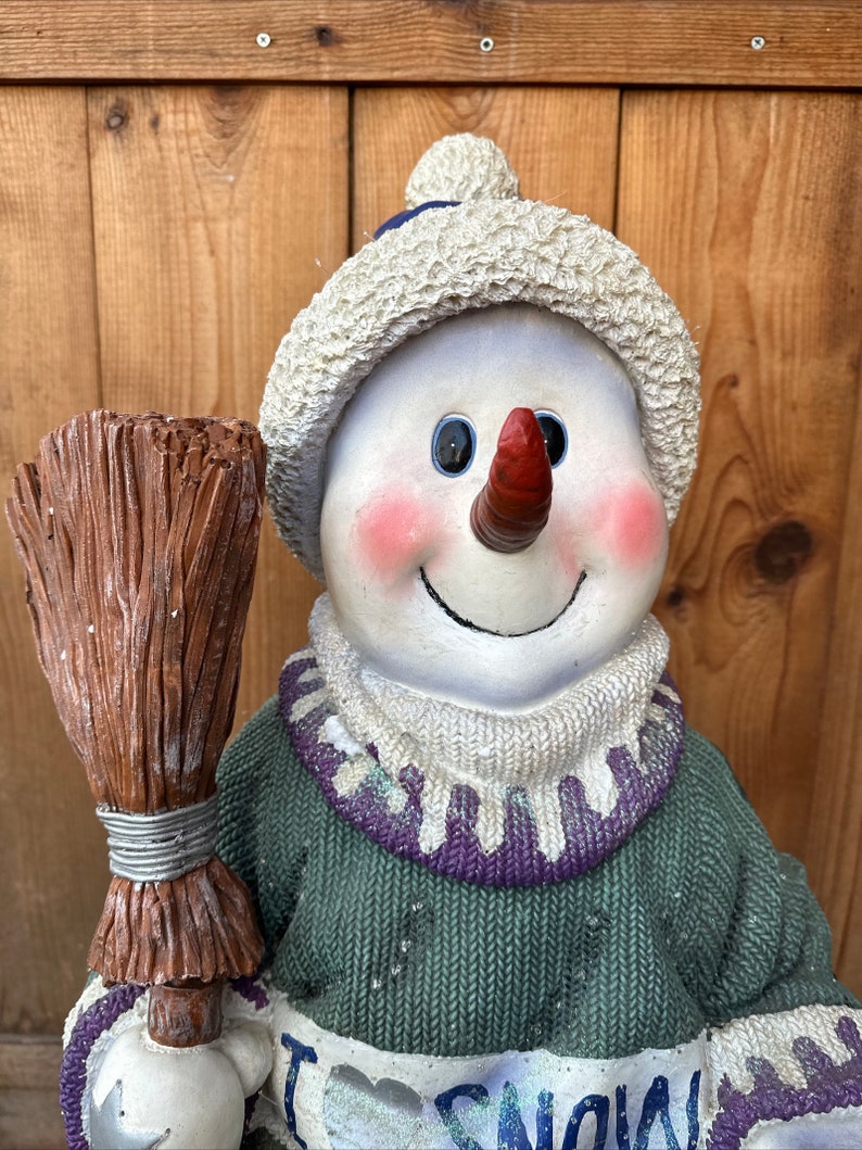 Enchanted Forest 32 Resin Fiber Optic Snowman Need Bulb Etsy