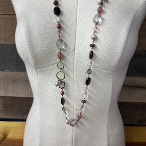 Lia Sophia pink mauve necklace