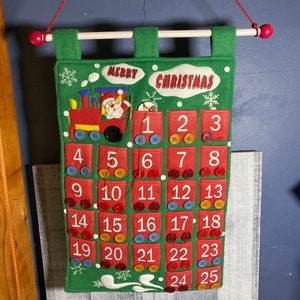 Vintage Stoff hängender Adventskalender Nikolauszug