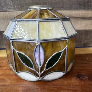 Abat-jour fleuri vintage en vitrail pour luminaires Swag vintage