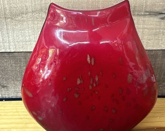 ヴェッキア ムラーノ ルビーレッド アートガラス 花瓶 24K ゴールド