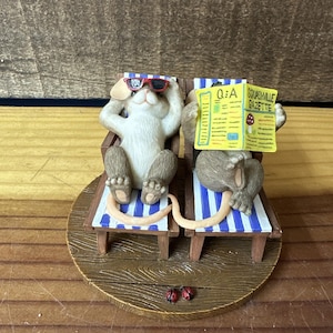 Vintage Fitz & Floyd Charming Tails Time For A Little R und R Figur In Box