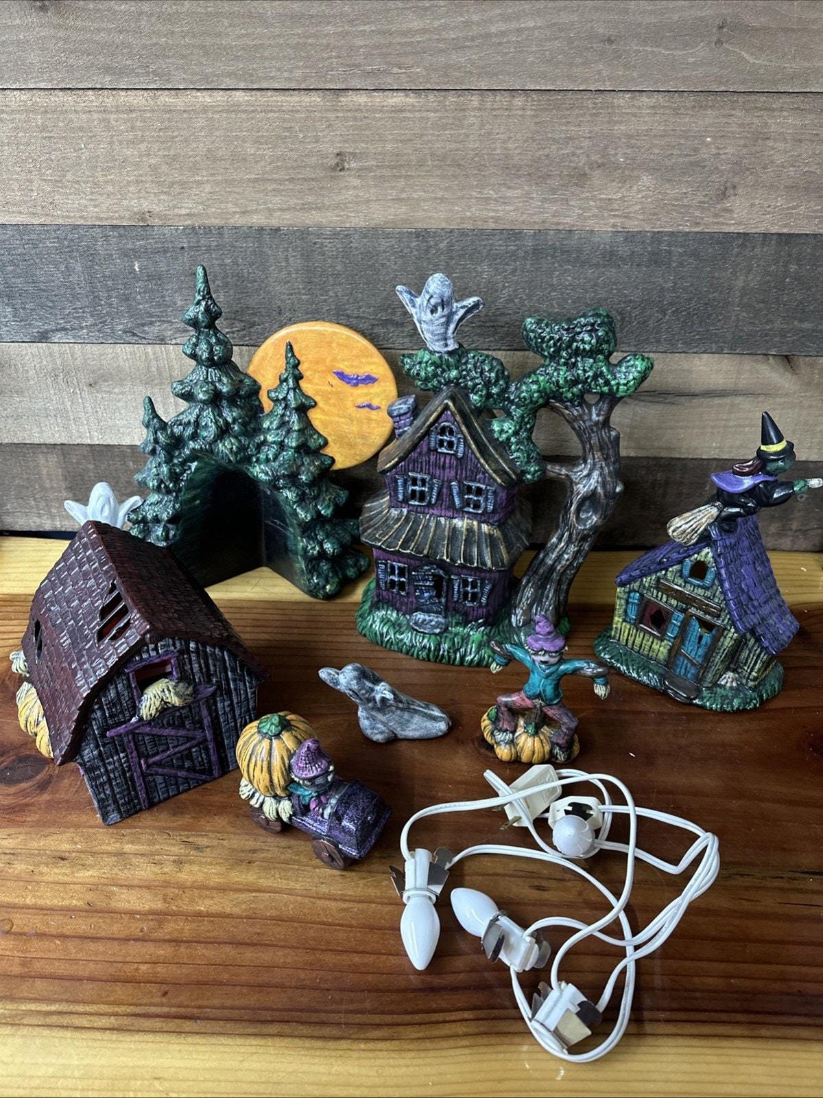 Vintage Glenview Ceramic Handpainted Halloween Village 7pc - Etsy