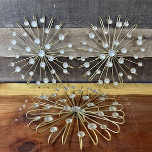 Vintage Jeweled Starburst Snowflake Wall Art Set Of 3
