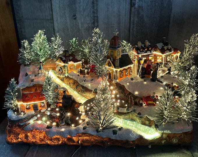 Puleo Fiber Optic Christmas Village Etsy