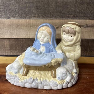 Scioto Ceramic Mold Christmas Holy Family, Childlike Figures Nativity