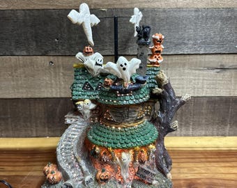 Halloween Fiber Optic Haunted House Village In Box