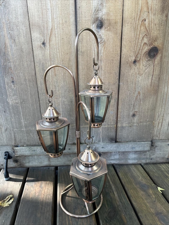 3 Tier Kupfer Teelicht Laterne 25 ”Hoch -b