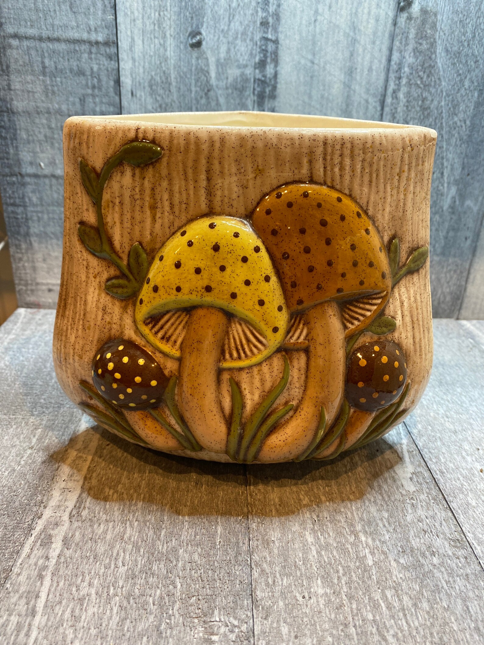 Vintage mushroom canisters 3 pc Etsy