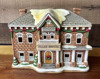 Vintage Lefton Colonial Christmas Village Hospital House
