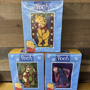 VTG Winnie the Pooh Eeyore Tigger Latch Hook 20&quot;x30&quot; Set Of 3 Kits Sealed