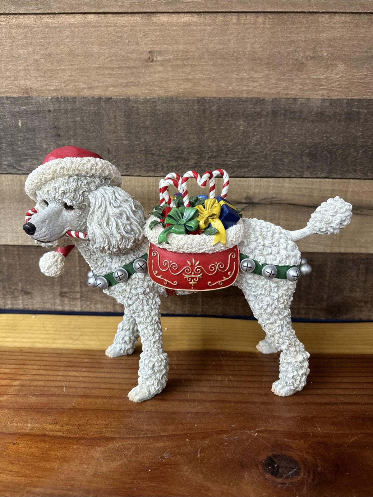 Danbury Mint Christmas Santa Poodle Dog White VTG Rare Retired - Etsy