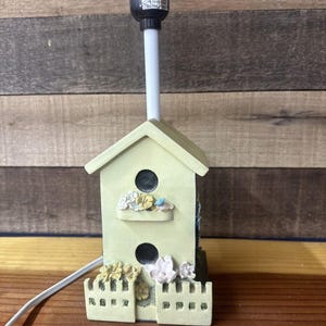 Wooden Birdhouse Table Lamp -no Shade