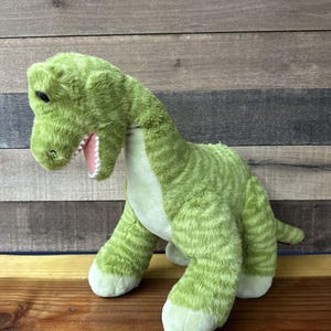 Build A Bear Green Striped Brontosaurus Brachiosaurus Dinosaur Plush BAB