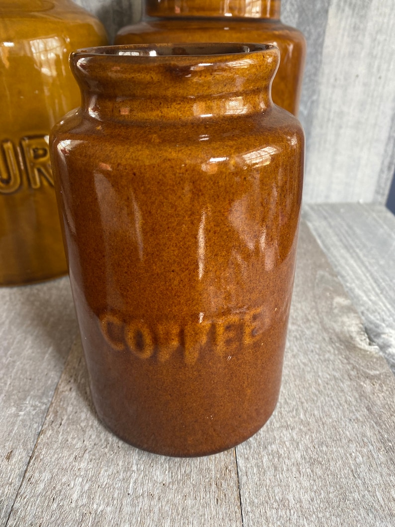 Vintage Brown Canister Set Etsy