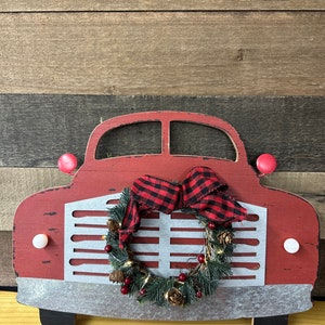 Red truck lighted Christmas sign