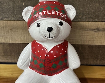 M’s BEARS モールベア　クリスマスBOX Marshall Fields Christmas Mistletoe Bear Cookie Jar Vintage Rare