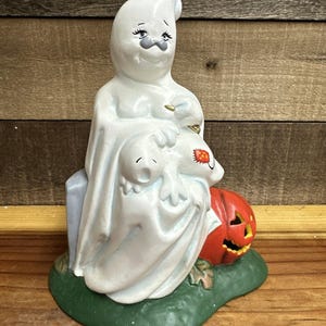 VTG Ghost Pumpkin RIP Tombstone Halloween Grandma Baby Stitch Patch Keramische mal