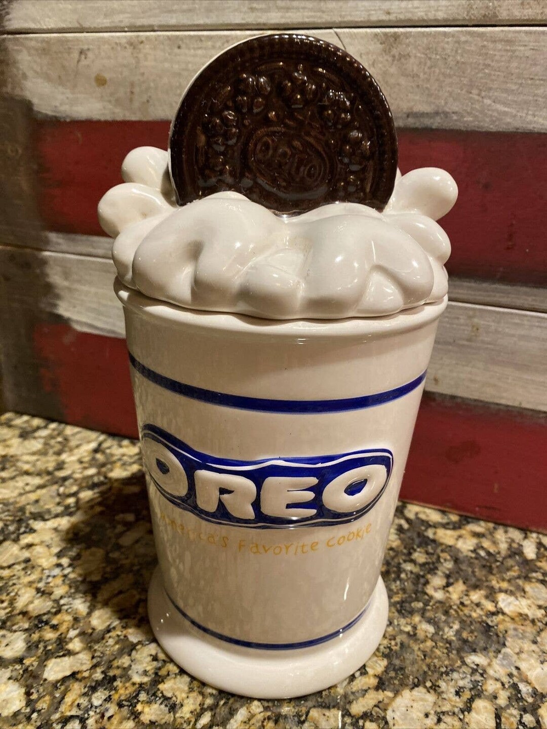 Vintage Oreo Cookie Jar splash Ceramic Houston Etsy