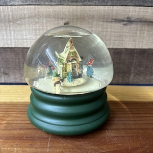 Dept 56 Mushroom Snow Globe Water Globe Revolving Skaters Christmas