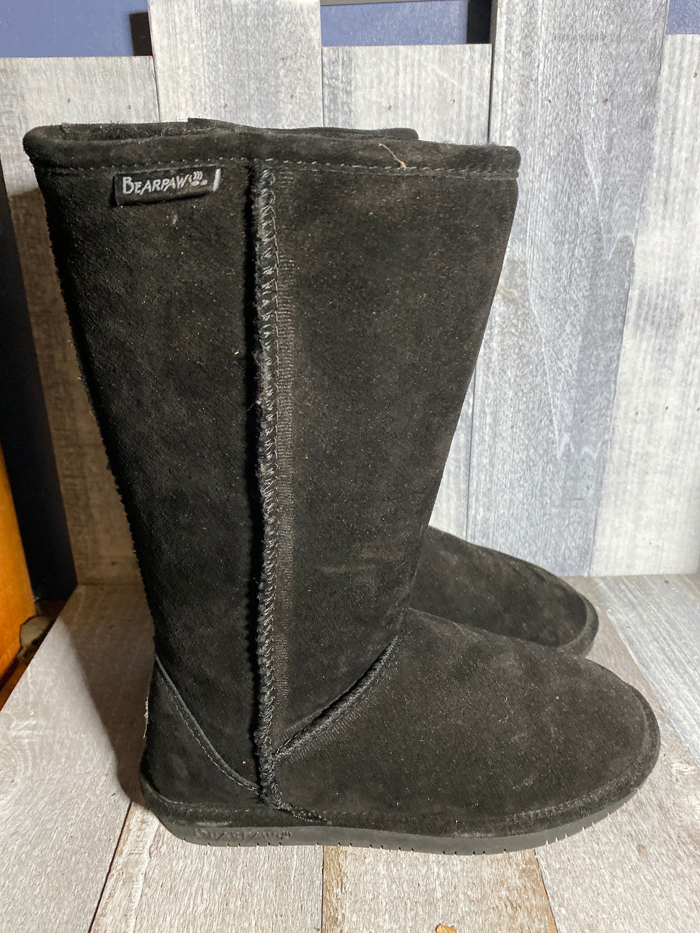 Bearpaw Emma Tall Black Sz 7 Etsy UK