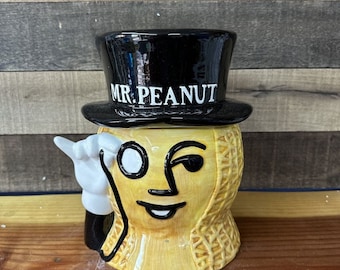 Vintage Mr Peanut Planters Nabisco Classics Ceramic Cookie Jar In Box