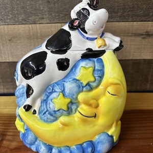Vintage BICO Cow Jumped Over The Moon Cookie Jar
